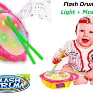 Flash Drum Toy with 2 Mallets for Kids | Multicolor 3D Lights