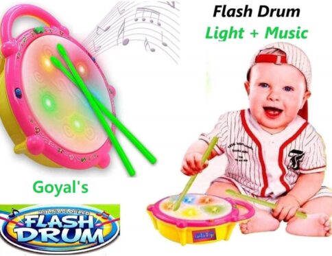 Flash Drum Toy with 2 Mallets for Kids | Multicolor 3D Lights
